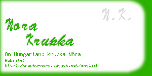 nora krupka business card