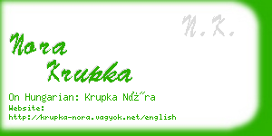 nora krupka business card